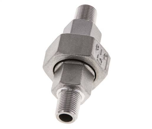 Racor recto de unión R1/8'' Acero inoxidable Junta plana PTFE 16bar (224.8psi)