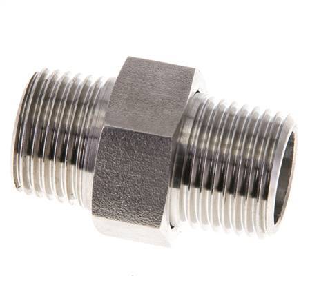Espiga doble R1/2'' Separable Acero inoxidable Junta plana PTFE 40bar (562.0psi)