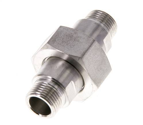 Espiga doble R3/8'' Separable Acero inoxidable Junta plana PTFE 40bar (562.0psi)