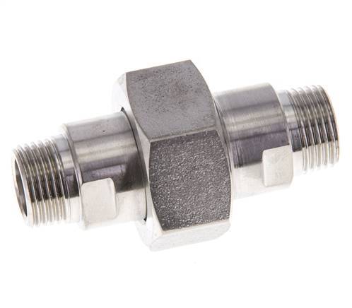 Espiga doble R3/8'' Separable Acero inoxidable Junta plana PTFE 40bar (562.0psi)