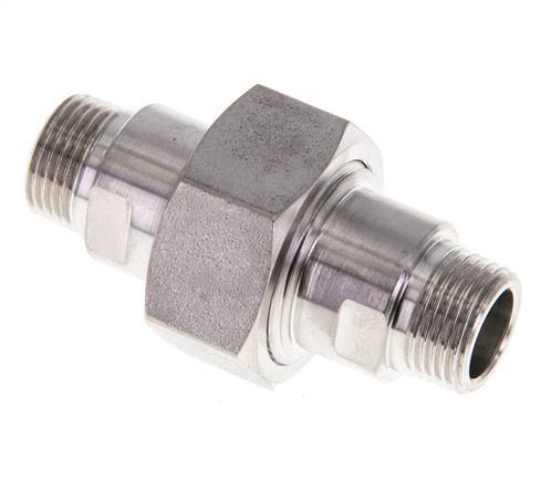 Espiga doble R3/8'' Separable Acero inoxidable Junta plana PTFE 40bar (562.0psi)