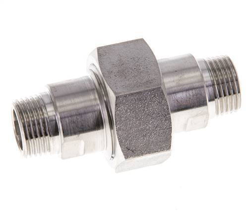 Espiga doble R3/8'' Separable Acero inoxidable Junta plana PTFE 40bar (562.0psi)