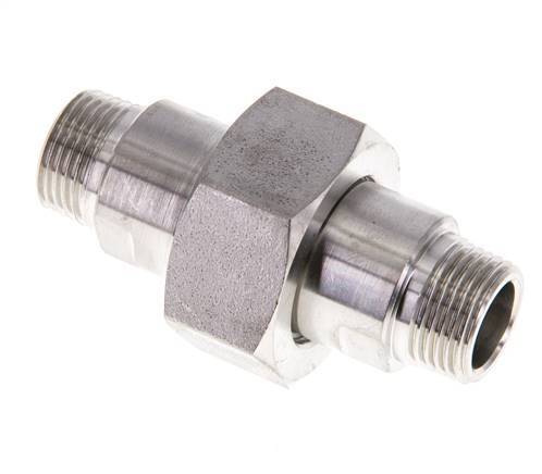 Espiga doble R3/8'' Separable Acero inoxidable Junta plana PTFE 40bar (562.0psi)