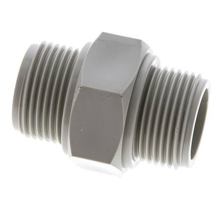 Double Nipple G1'' Polypropylene (pp) 10bar (140.5psi) FDA 43mm Hex