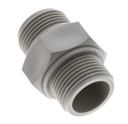Double Nipple G1'' Polypropylene (pp) 10bar (140.5psi) FDA 43mm Hex