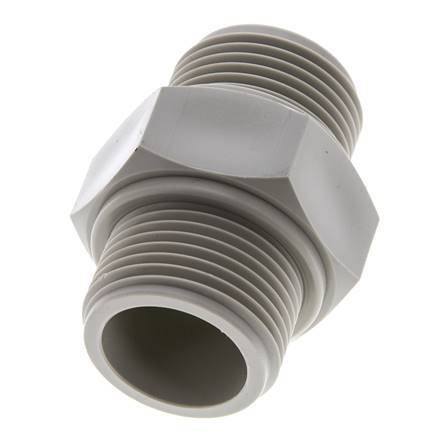 Double Nipple G1'' Polypropylene (pp) 10bar (140.5psi) FDA 43mm Hex