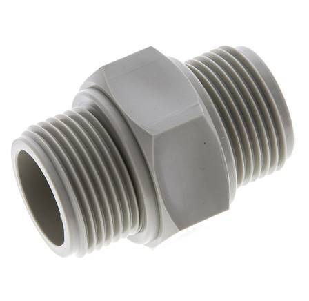 Double Nipple G1'' Polypropylene (pp) 10bar (140.5psi) FDA 43mm Hex