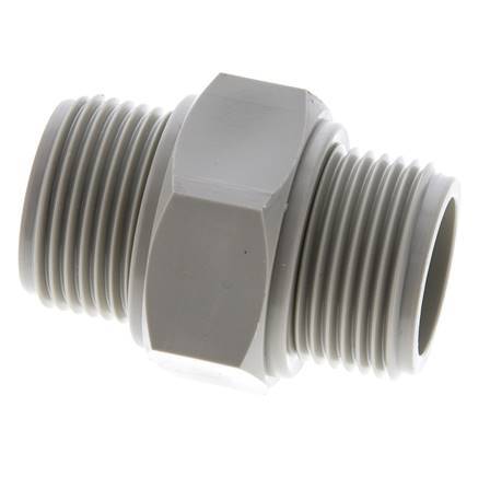 Double Nipple G1'' Polypropylene (pp) 10bar (140.5psi) FDA 43mm Hex