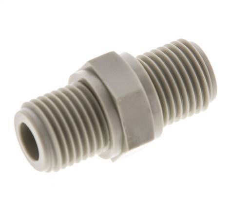 Double Nipple G1/4'' Polypropylene (pp) 10bar (140.5psi) FDA 17mm Hex [2 Pieces]