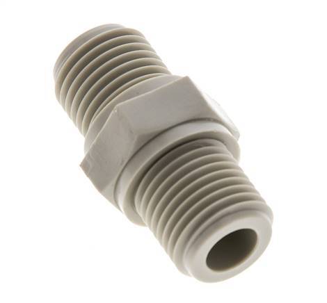 Double Nipple G1/4'' Polypropylene (pp) 10bar (140.5psi) FDA 17mm Hex [2 Pieces]