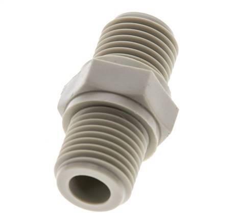 Double Nipple G1/4'' Polypropylene (pp) 10bar (140.5psi) FDA 17mm Hex [2 Pieces]