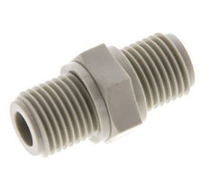 Double Nipple G1/4'' Polypropylene (pp) 10bar (140.5psi) FDA 17mm Hex [2 Pieces]