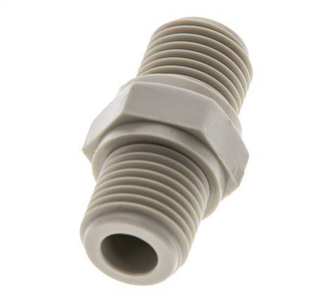Double Nipple G1/4'' Polypropylene (pp) 10bar (140.5psi) FDA 17mm Hex [2 Pieces]