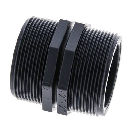 Espiga doble G2'' Polipropileno (pp) 10bar (140.5psi) FDA 64mm Hex.