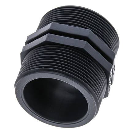 Espiga doble G2'' Polipropileno (pp) 10bar (140.5psi) FDA 64mm Hex.