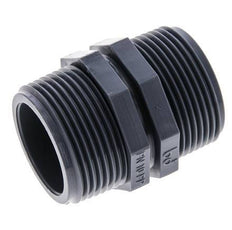 Espiga doble G1 1/4'' Polipropileno (pp) 10bar (140.5psi) FDA 46mm Hex.