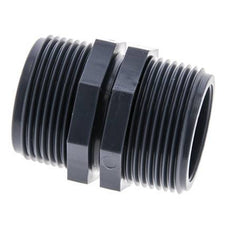 Espiga doble G1 1/4'' Polipropileno (pp) 10bar (140.5psi) FDA 46mm Hex.