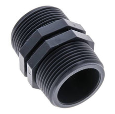 Espiga doble G1 1/4'' Polipropileno (pp) 10bar (140.5psi) FDA 46mm Hex.