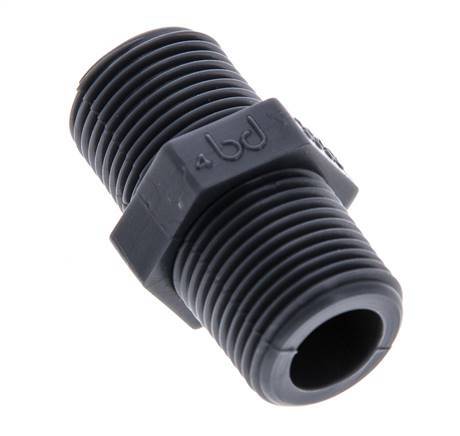 Double Nipple G3/8'' Polypropylene (pp) 10bar (140.5psi) FDA 20mm Hex [2 Pieces]