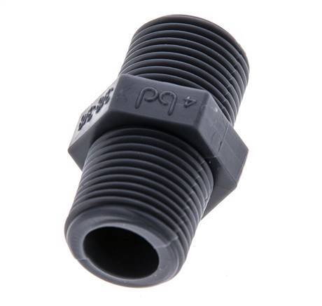 Double Nipple G3/8'' Polypropylene (pp) 10bar (140.5psi) FDA 20mm Hex [2 Pieces]