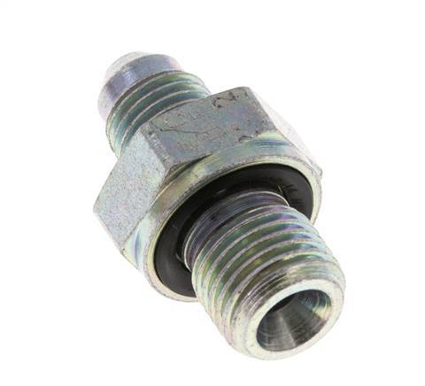 JIC Double Nipple G1/4'' x UNF 7/16''-20 Steel NBR 310bar (4355.5psi) [2 Pieces]