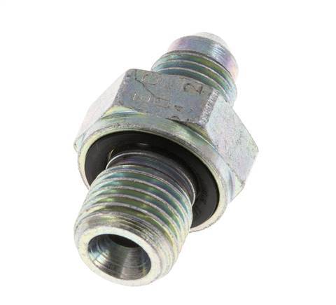 JIC Double Nipple G1/4'' x UNF 7/16''-20 Steel NBR 310bar (4355.5psi) [2 Pieces]