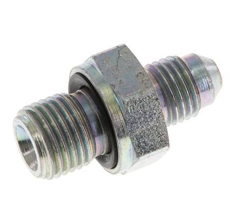 JIC Double Nipple G1/4'' x UNF 7/16''-20 Steel NBR 310bar (4355.5psi) [2 Pieces]