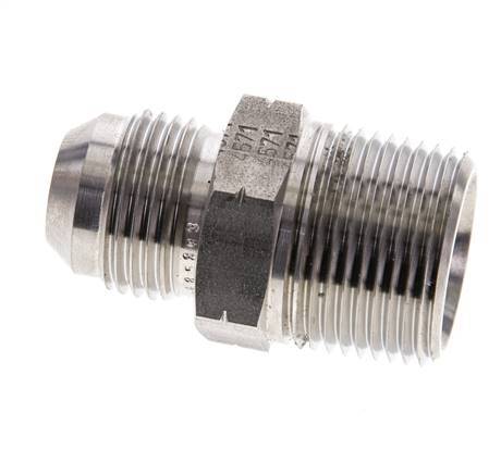 JIC Double Nipple UNF 7/8''-14 x 3/4'' NPT Stainless Steel 170bar (2388.5psi)