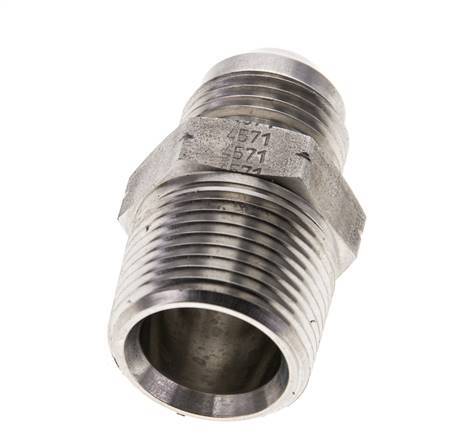 JIC Double Nipple UNF 7/8''-14 x 3/4'' NPT Stainless Steel 170bar (2388.5psi)