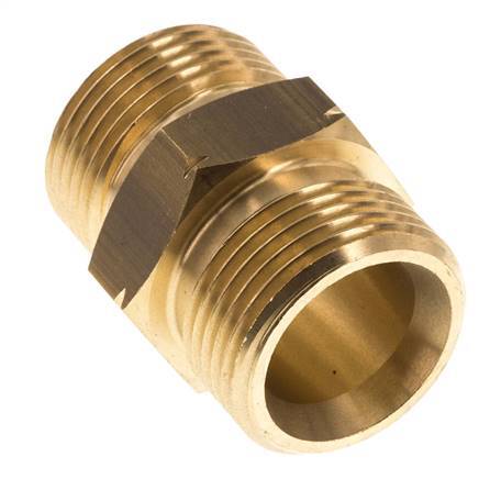 Espiga doble G1'' Macho x Macho Izquierda Latón 16bar (224.8psi) 36mm Hex.