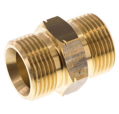Espiga doble G1'' Macho x Macho Izquierda Latón 16bar (224.8psi) 36mm Hex.