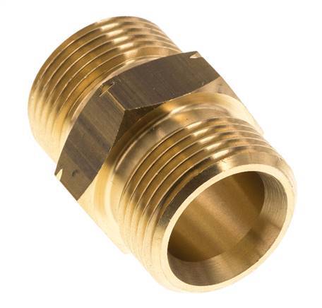 Espiga doble G1'' Macho x Macho Izquierda Latón 16bar (224.8psi) 36mm Hex.