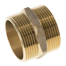 Espiga doble G1 1/2'' Junta plana de latón 16bar (224,8psi) 48mm hexagonal