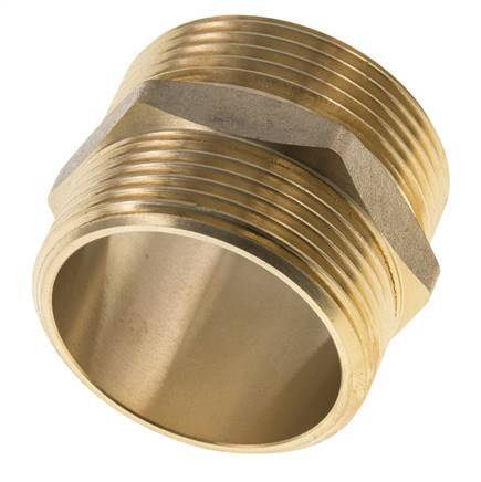 Espiga doble G1 1/2'' Junta plana de latón 16bar (224,8psi) 48mm hexagonal