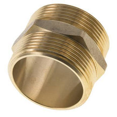 Espiga doble G1 1/2'' Junta plana de latón 16bar (224,8psi) 48mm hexagonal