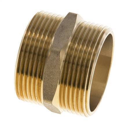 Espiga doble G1 1/2'' Junta plana de latón 16bar (224,8psi) 48mm hexagonal