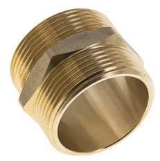 Espiga doble G1 1/2'' Junta plana de latón 16bar (224,8psi) 48mm hexagonal