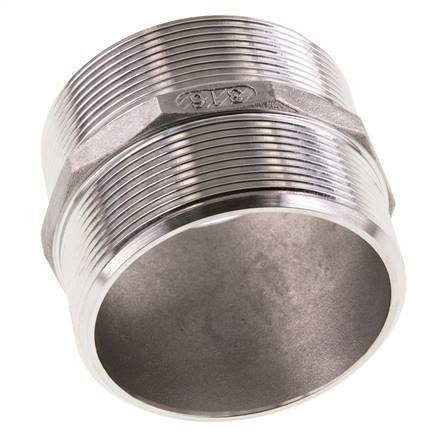 Espiga doble G2 1/2'' Acero inoxidable Junta plana 16bar (224.8psi) 78mm Hex.