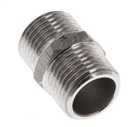 Espiga doble G1/2'' acero inoxidable junta plana 16bar (224.8psi) 22mm hexagonal