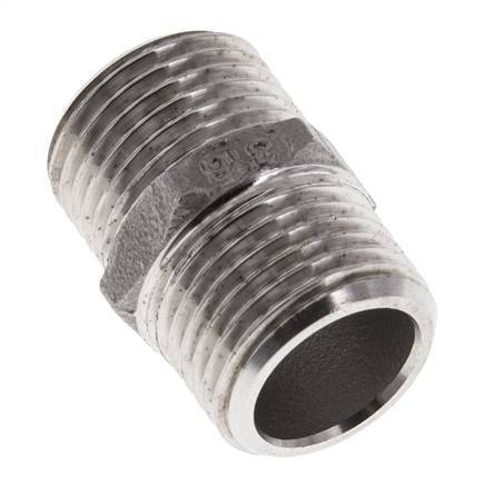 Espiga doble G1/2'' acero inoxidable junta plana 16bar (224.8psi) 22mm hexagonal