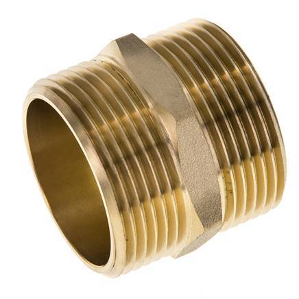 Espiga doble G1 1/4'' latón junta plana 16bar (224.8psi) 42mm hexagonal