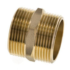 Espiga doble G1 1/4'' latón junta plana 16bar (224.8psi) 42mm hexagonal