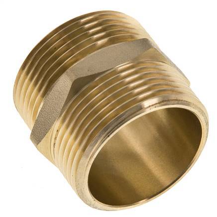 Espiga doble G1 1/4'' latón junta plana 16bar (224.8psi) 42mm hexagonal