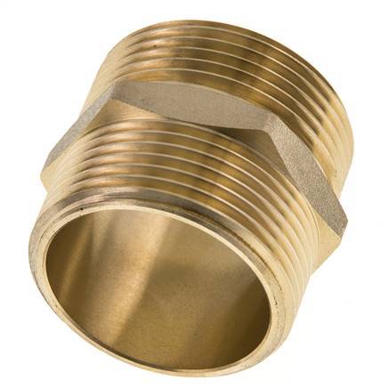Espiga doble G1 1/4'' latón junta plana 16bar (224.8psi) 42mm hexagonal