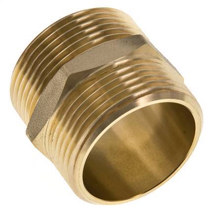 Espiga doble G1 1/4'' latón junta plana 16bar (224.8psi) 42mm hexagonal