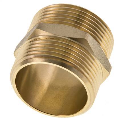 Espiga doble G1 1/4'' latón junta plana 16bar (224.8psi) 42mm hexagonal