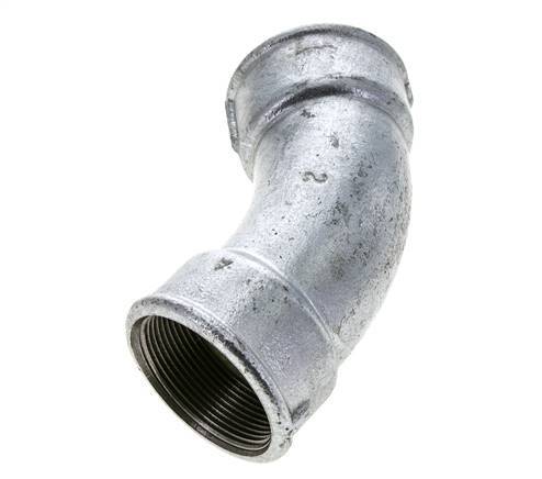 Racor acodado 45deg Rp2'' Hembra Hierro fundido 25bar (351.25psi)