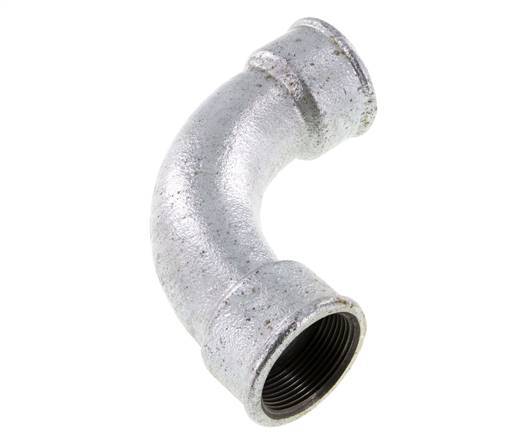 Racor acodado 90deg Rp1 1/2'' Hembra Hierro fundido largo 25bar (351.25psi)