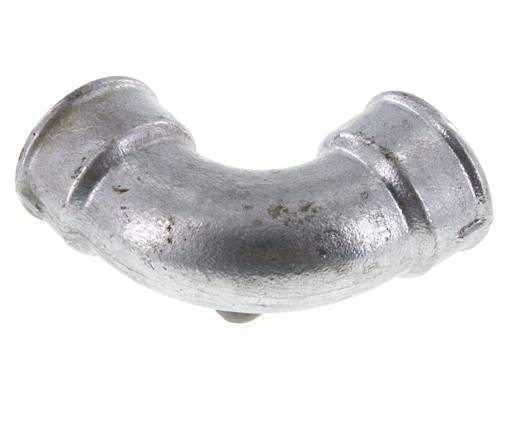 Racor acodado 90deg Rp2'' Hembra Hierro fundido corto 25bar (351.25psi)