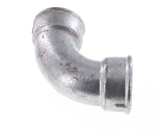 Racor acodado 90deg Rp2'' Hembra Hierro fundido corto 25bar (351.25psi)